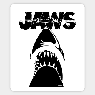 JAWS - GREAT WHITE DANGEROUS SHARK black Sticker